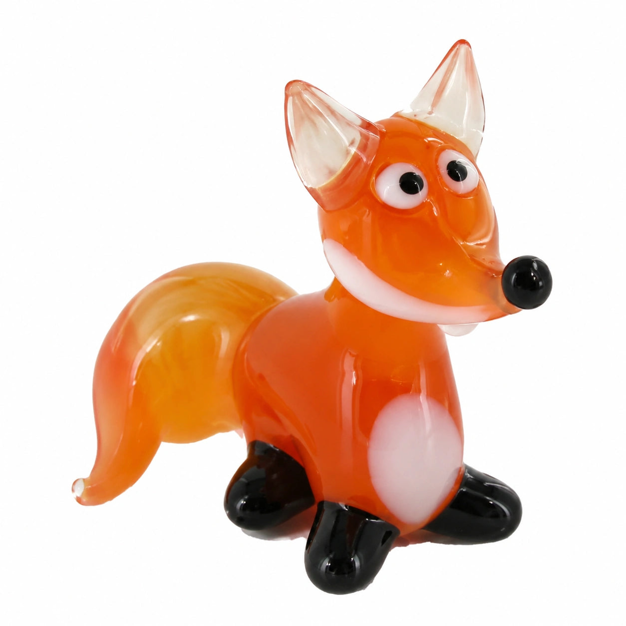 Miniatur Glas-Fuchs Figur in Rot-Orange - Dekoration für Vitrine