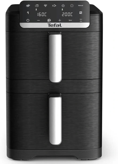 Frytkownica beztłuszczowa Tefal, 6 l, regulacja temperatury, szuflady, kolor szary i czarny