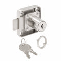 Gedotec Möbelschloss Zylinder für Schubladen und Schranktüren - Modell H6111, 25 mm Dornmaß, vernickelter Stahl