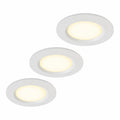 HCFEI 3er Set LED-Einbaustrahler 12V, 3W, Ø 55mm, IP44, für Badezimmer und Möbel, Warmweiß 3000K