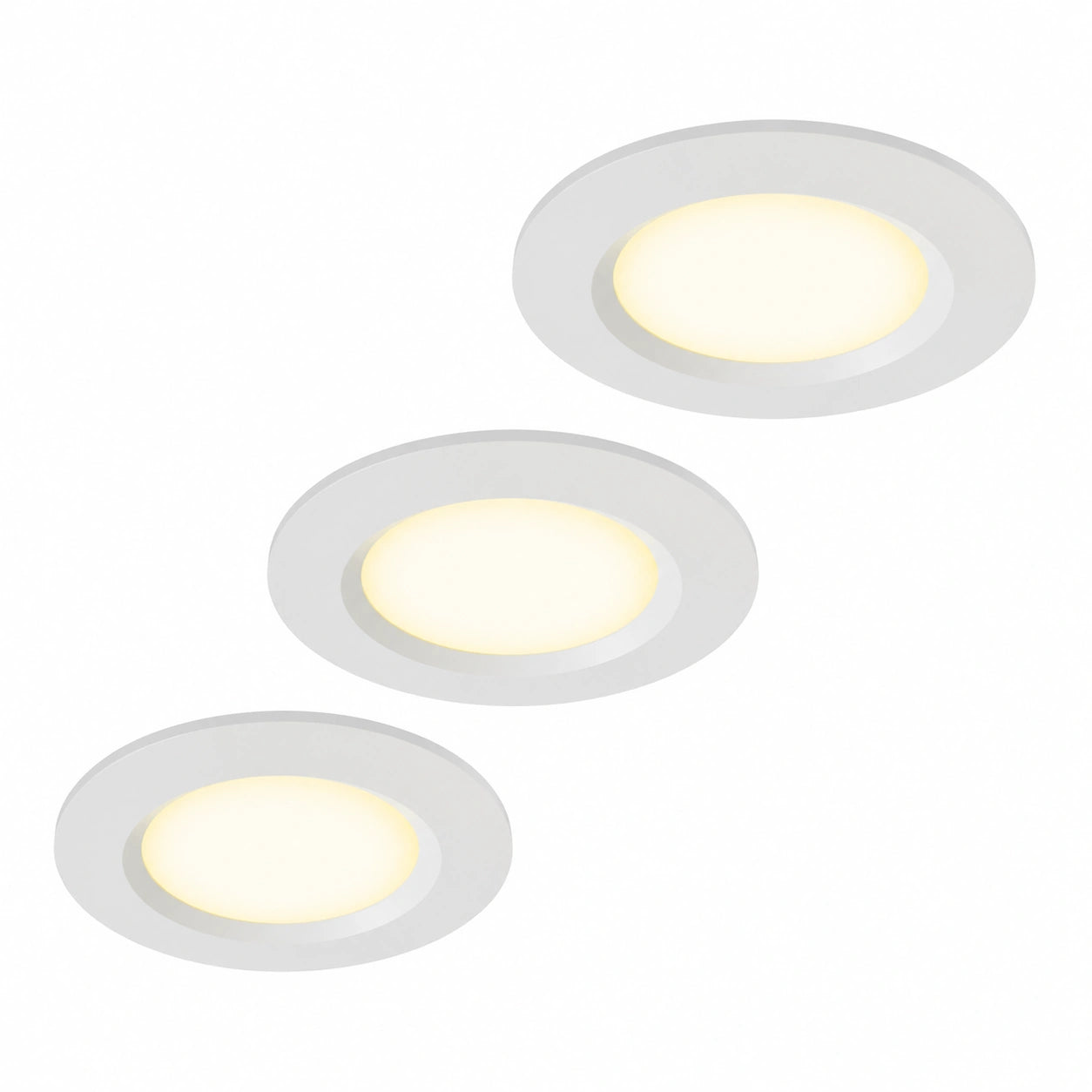 HCFEI 3er Set LED-Einbaustrahler 12V, 3W, Ø 55mm, IP44, für Badezimmer und Möbel, Warmweiß 3000K