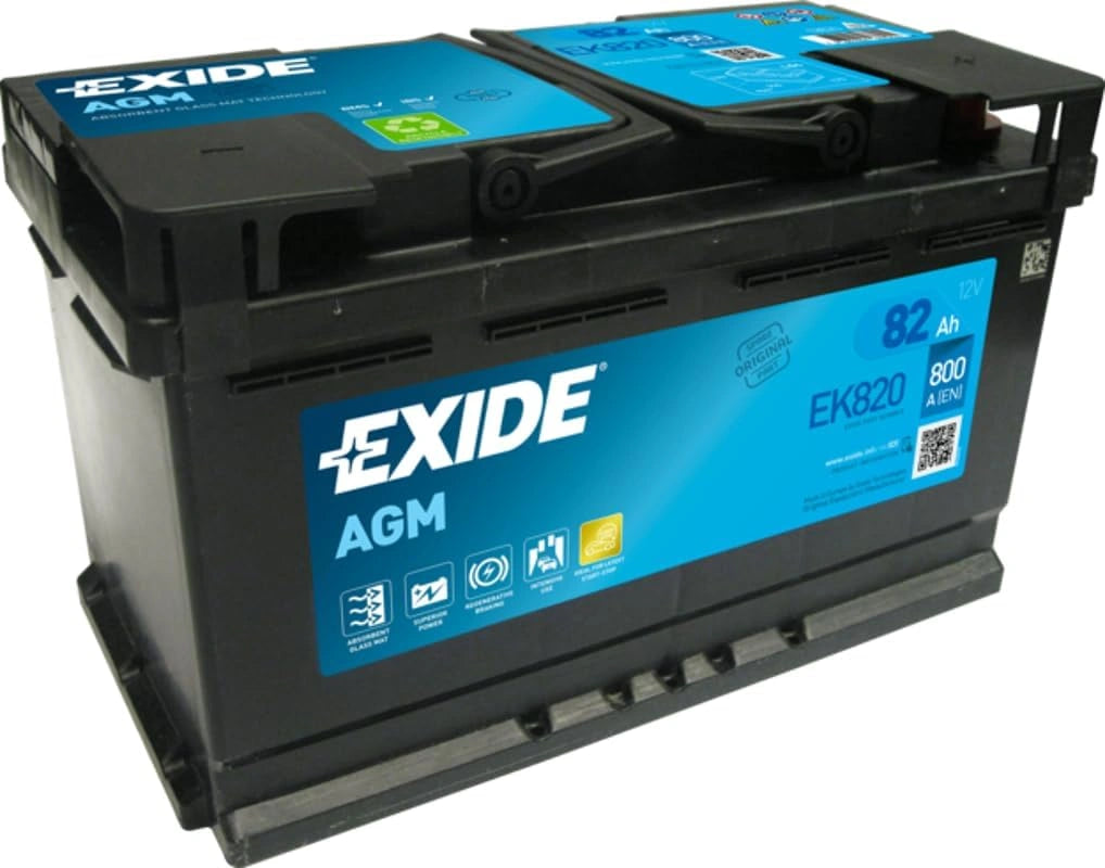 Akumulator EXIDE EK820 EXIDE 12, kolor szary i czarny
