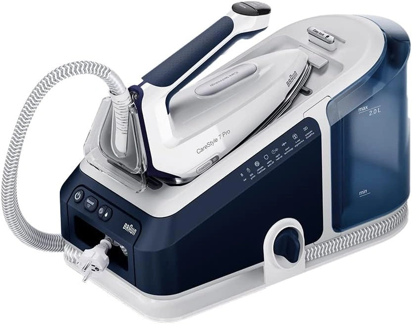 Zbiornik na wodę Braun CareStyle IS 7282, 2400 W, 2 l, kolor brązowy i niebieski