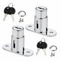 Zylinderschloss für Schiebetür und Schrank, Druckverschluss mit Schlüssel für Schubladen und Vitrinen, Silber