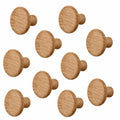 Holz-Möbelknopf Eiche, Ø 32 mm, natur lackiert, 10er-Set, inklusive M4 Schrauben