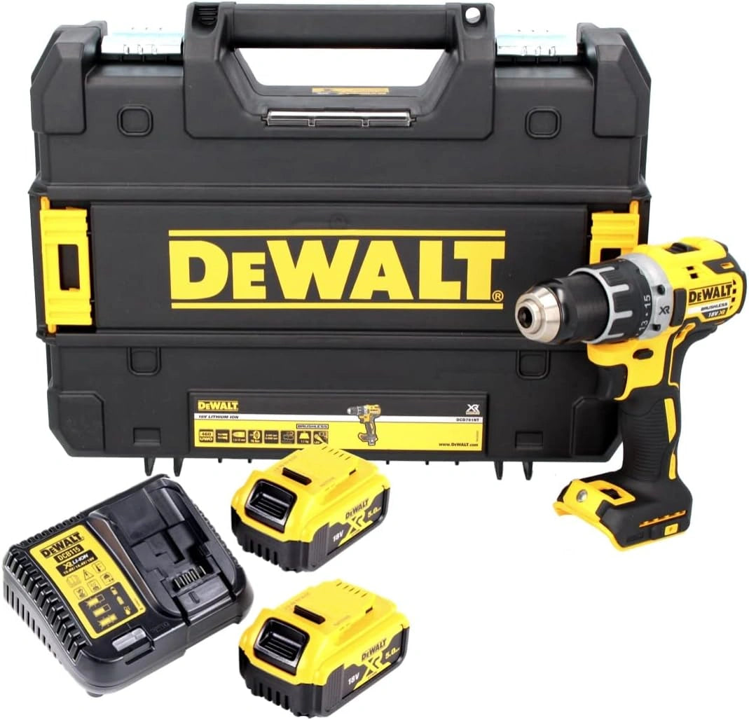 Wiertarko-wkrętarka DEWALT DCD791P2, 5,0 Ah, 18 V, kolor szary