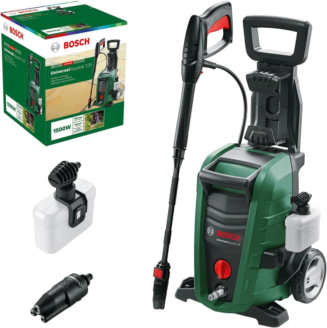 Myjka ciśnieniowa Bosch, 1500 W, kolor szary i zielony
