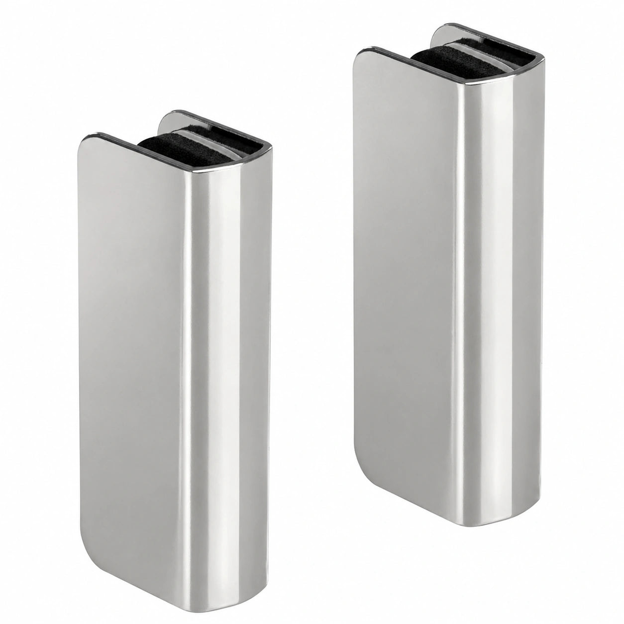 Gedotec Glas-Magnetverschluss-Set für Möbel | Klemmbare Gegenplatte für 4-6 mm Glas | Verchromter Stahl | 2 Stück - Ideal für Glastüren und Vitrinen