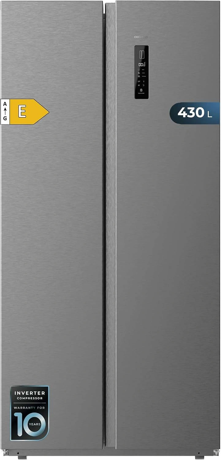 Lodówka Cecotec SBS 430, 430 l, system bezszronowy, kolor szary