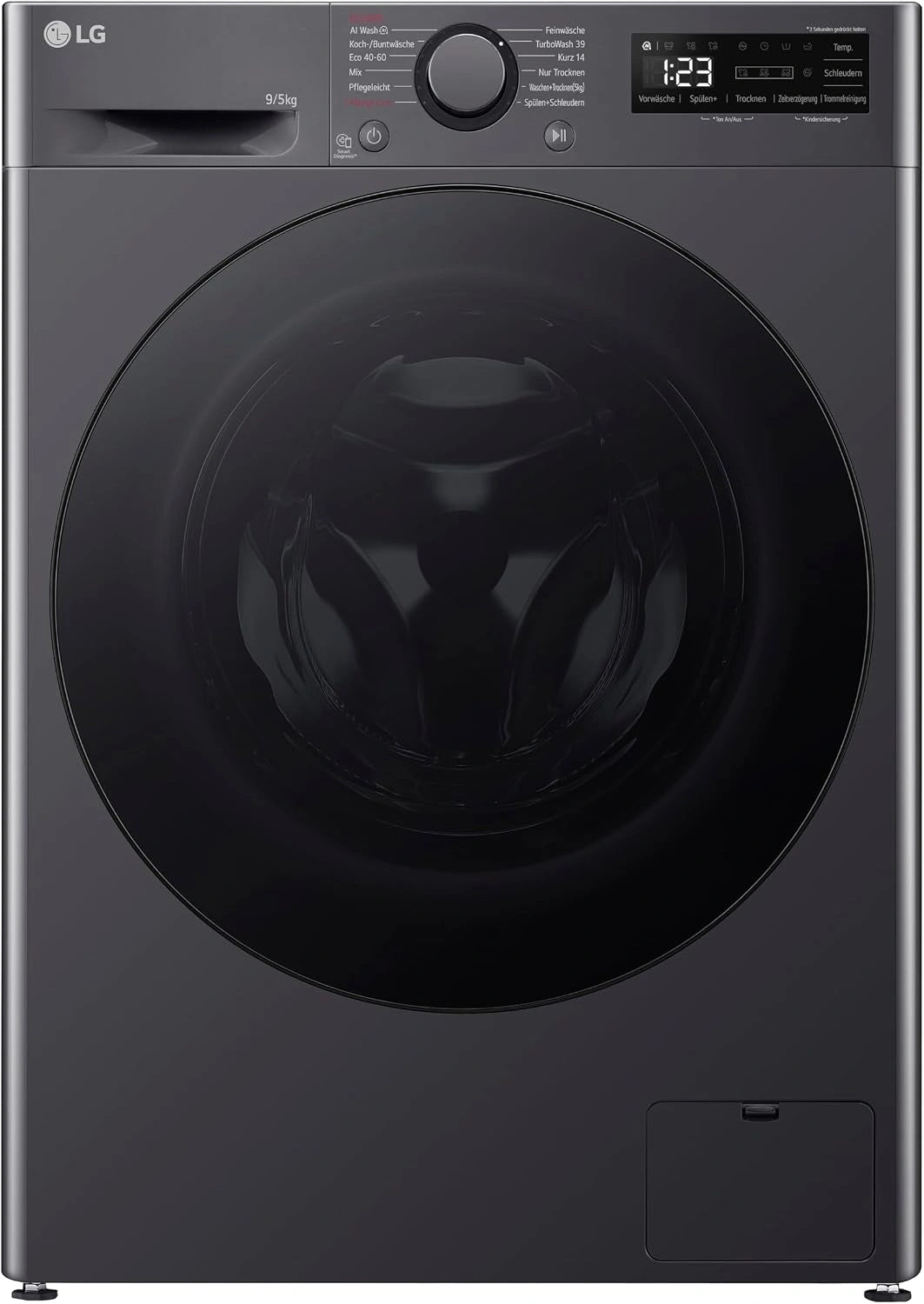 Pralko-suszarka LG V5WD95SLIMB, Wi-Fi, kolor szary i czarny