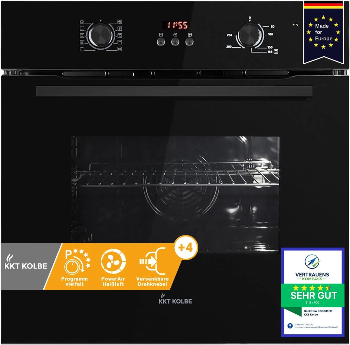 Piekarnik KKT KOLBE BO8005FB, do pieczenia, kolor czarny