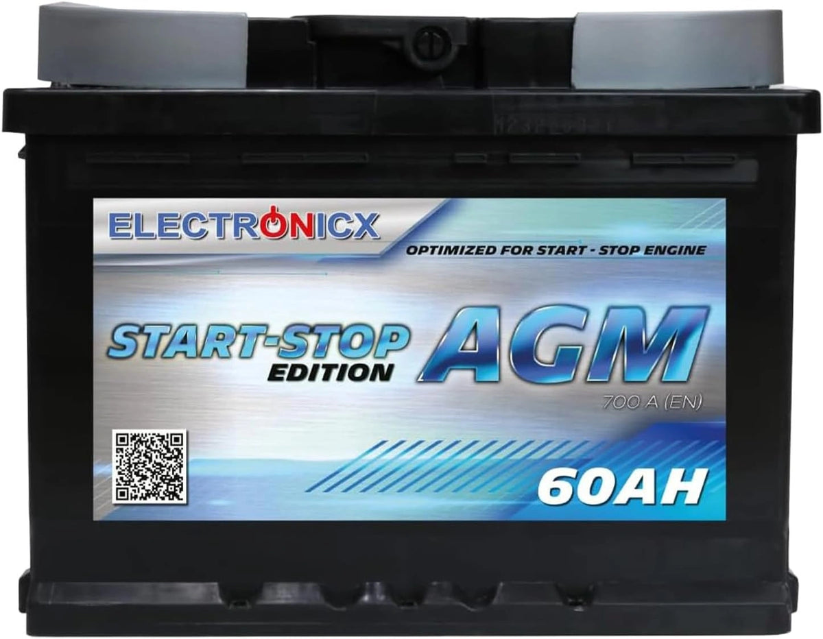 Akumulator Electronicx AGM, 60 Ah, 12 V, kolor czarny i szary