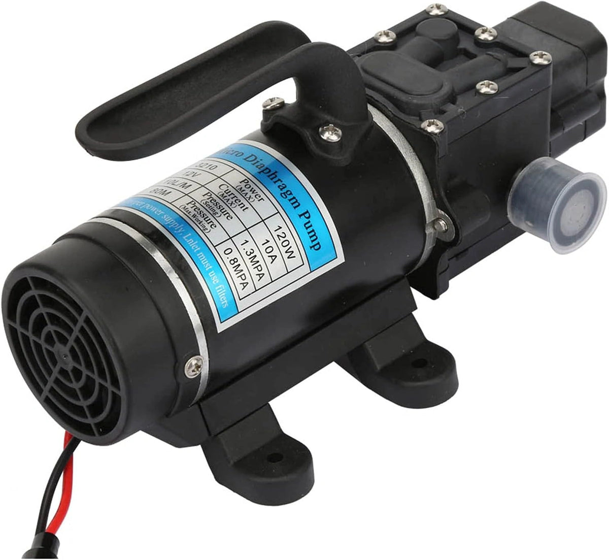 Pompa wodna Samozasysająca, 120 W, 10 l, 12 V, kolor szary i czarny