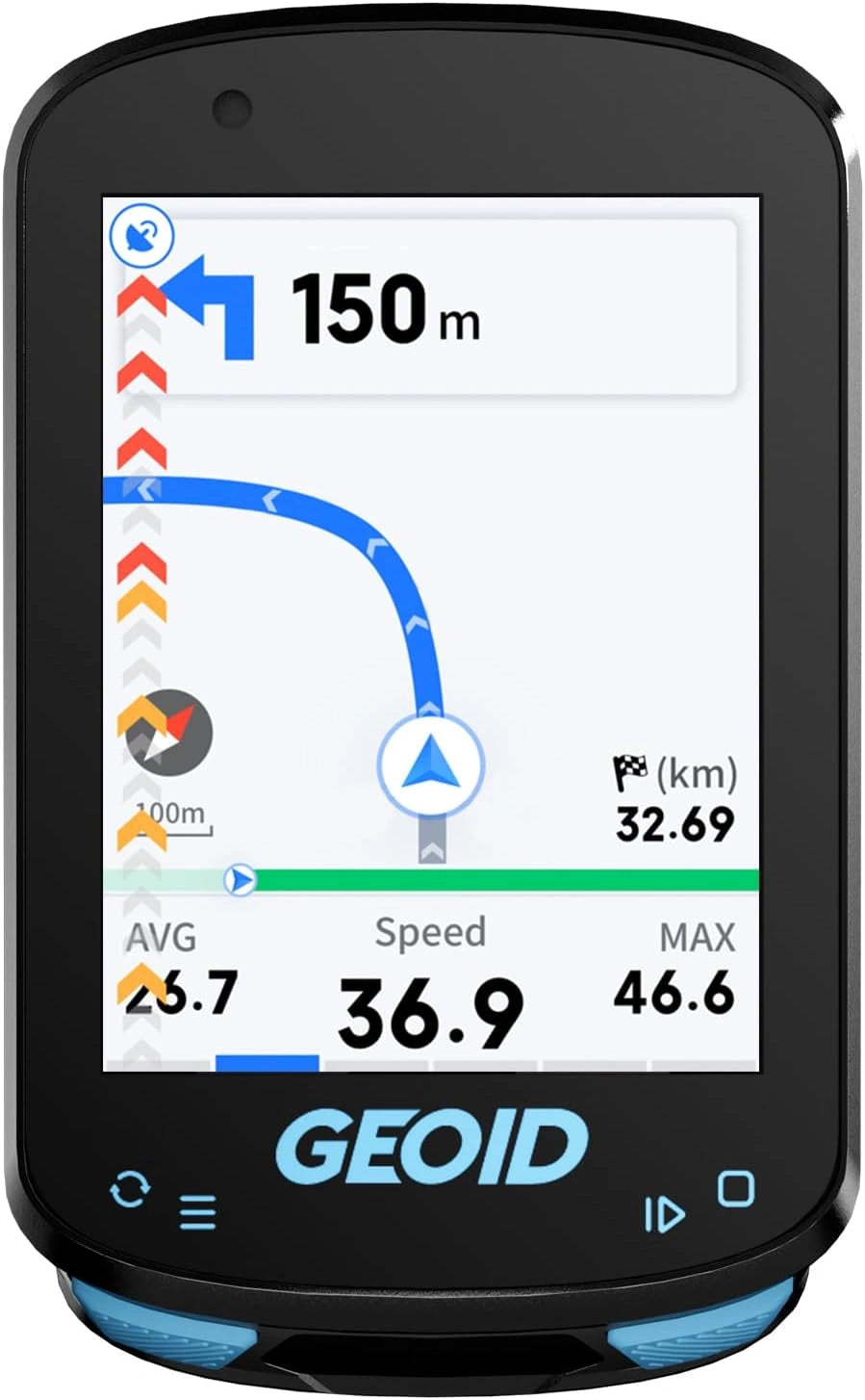 Licznik rowerowy GPS GEOID CC600, bezprzewodowy, Wi-Fi, kolor czarny i szary