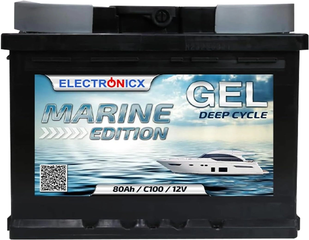 Akumulator Electronicx, 80 Ah, 12 V, kolor czarny i szary