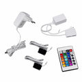 Trango 2er Set LED RGB Glasbeleuchtung mit Fernbedienung für Schränke und Vitrinen