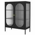Industrielle Vitrine aus Stahl mit Regalfächern, Schwarz 80x102,5x40 cm