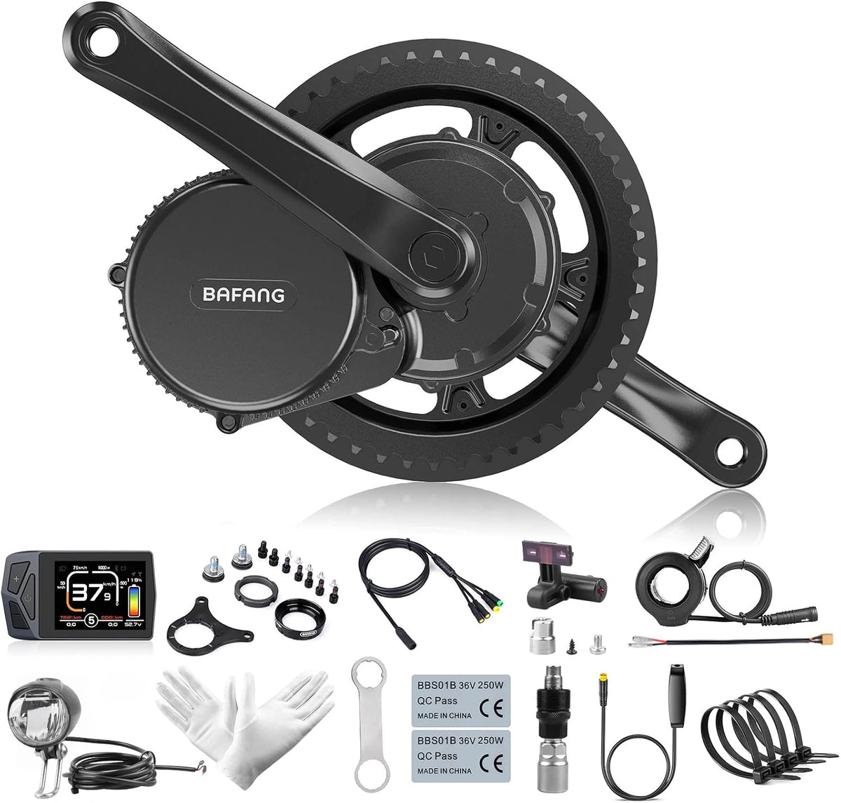 Zestaw napędu do roweru elektrycznego BAFANG BBS01B, 250 W, 36 V, kolor czarny