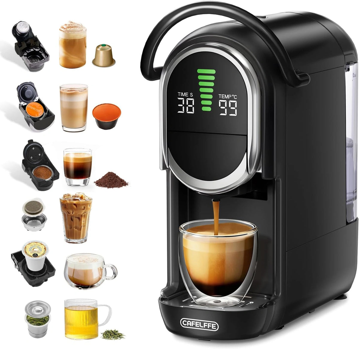 Ekspres do kawy CAFELFFE MK-609S, 1450 W, kolor szary i czarny