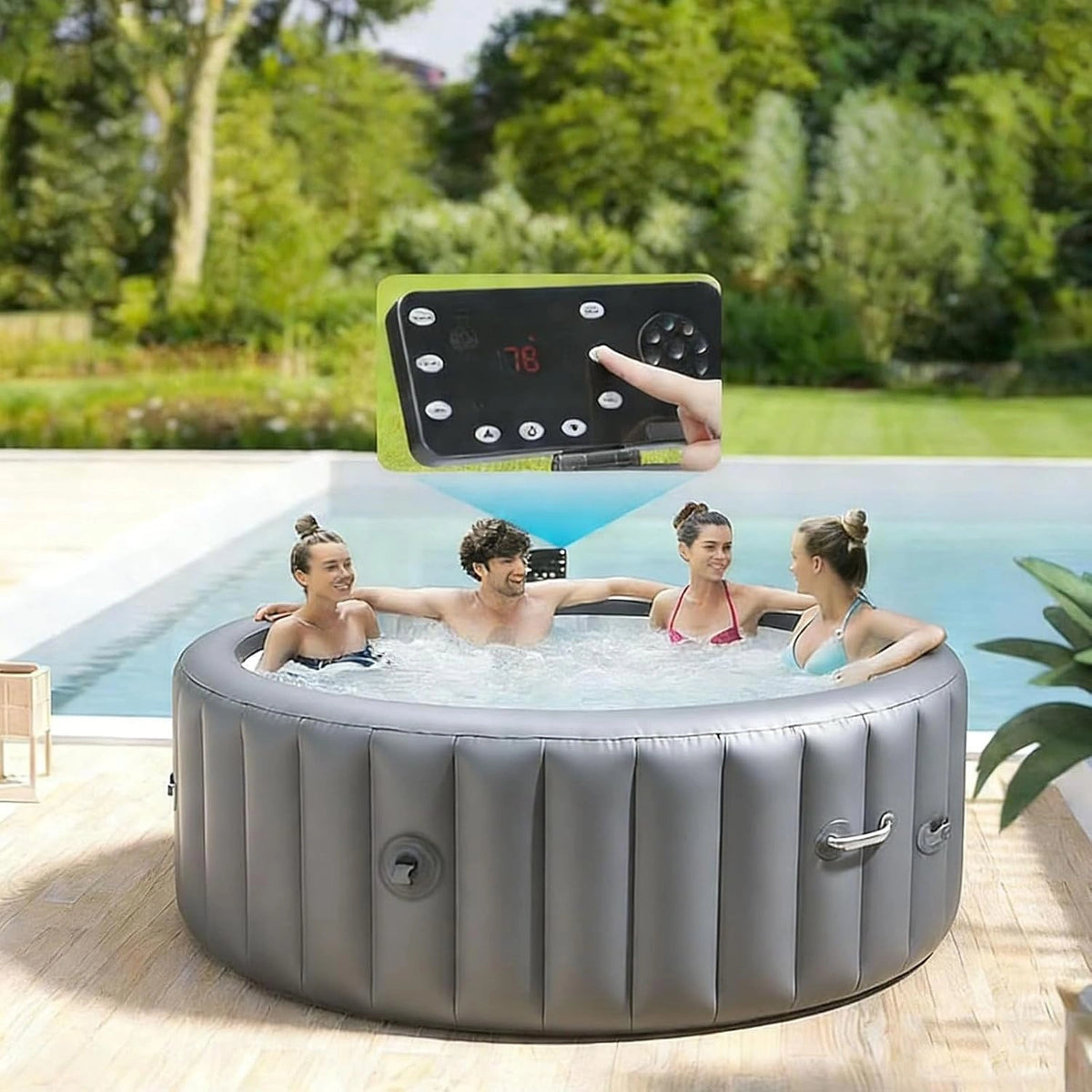 Spa ogrodowe Nadmuchiwana, kolor szary