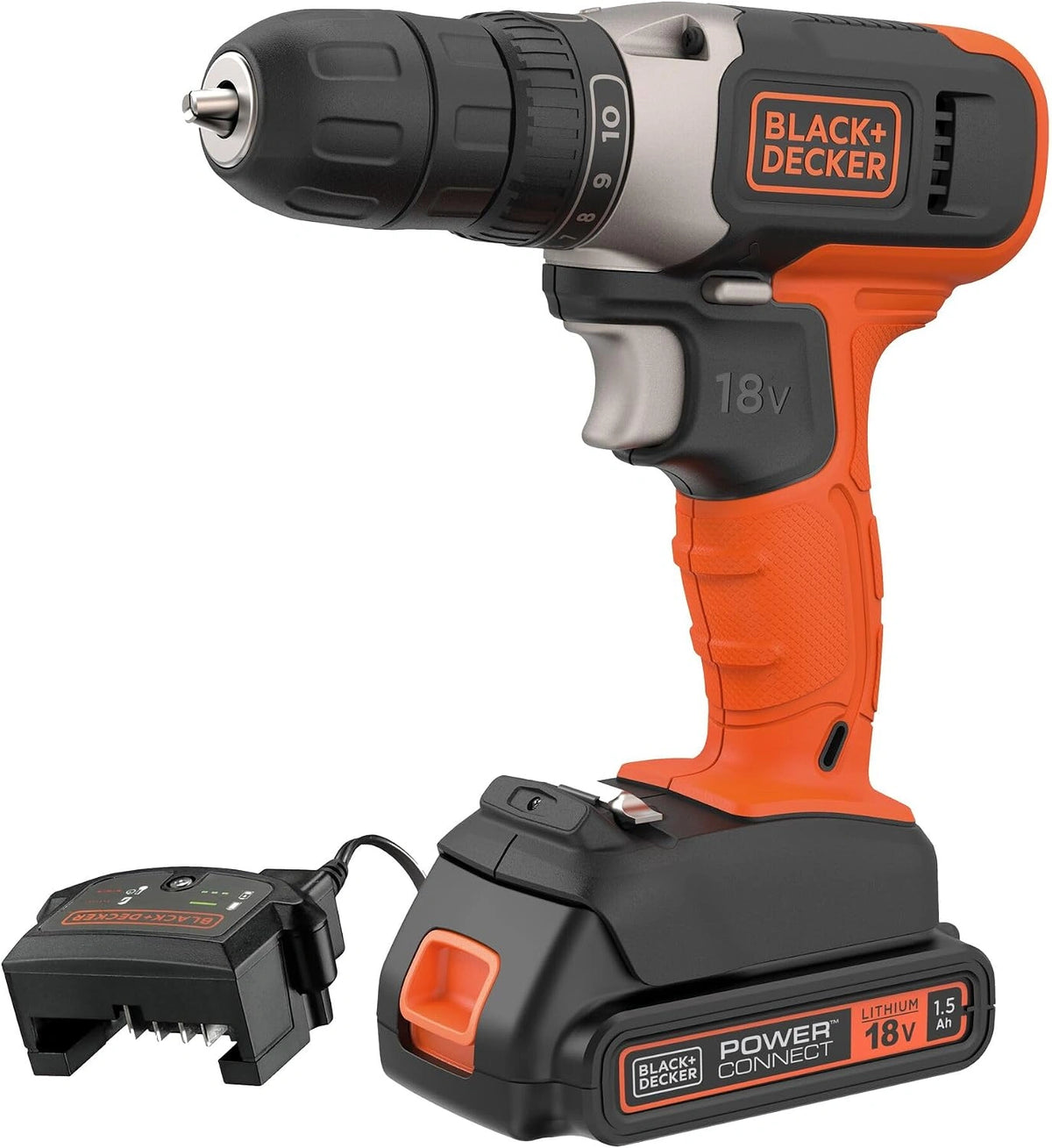 Wiertarko-wkrętarka BLACK+DECKER BCD001C1-QW, 1,5 Ah, 18 V, kolor czarny