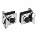 Gedotec 2-teiliges Glastürscharnier-Set - 170° Öffnungswinkel, Stahl vernickelt, für Glas- und Holztüren