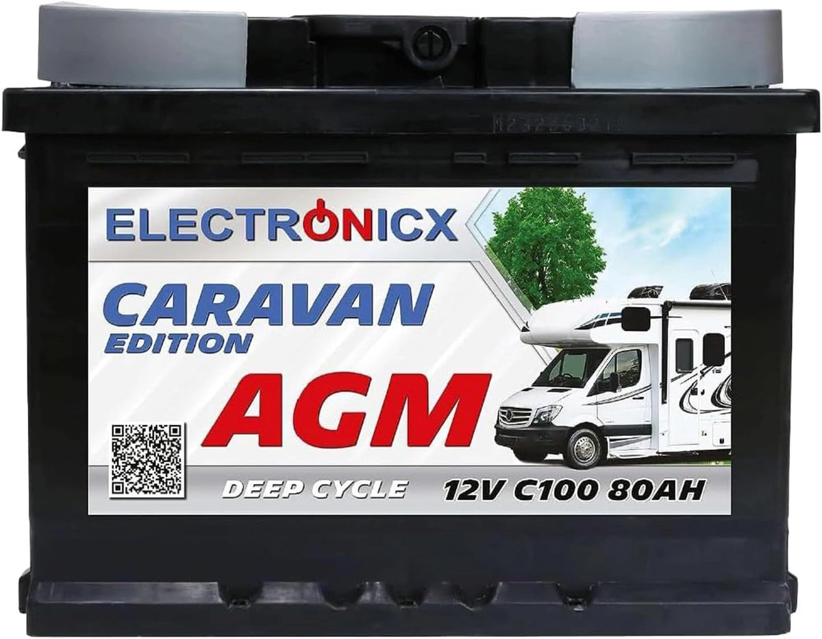 Akumulator Electronicx AGM, 80 Ah, 12 V, kolor czarny