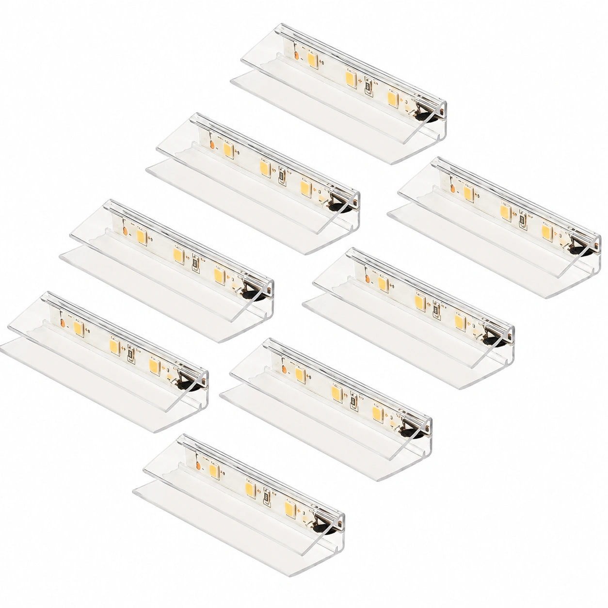 LED Glasbodenbeleuchtung Ambilux Clip, 3000K-5000K, für 4-10mm Glasdicken, erweiterbar, 10er Set