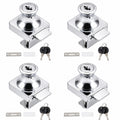 Vitrinenschloss 4er-Set, Glasschiebetür-Schloss mit Schlüssel, ohne Bohren, geeignet für 5-8mm Glastüren