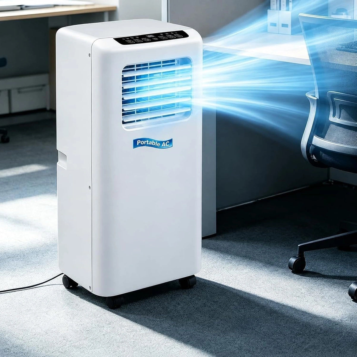 Klimatyzator, 9000 BTU, do 24 m², pilot zdalnego sterowania, programator czasowy, kolor niebieski i biały