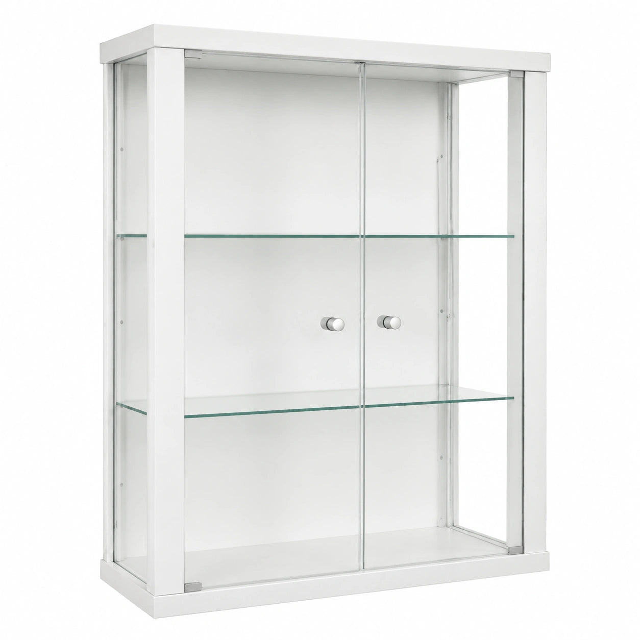 Premium Glas Hängevitrine mit Verstellbaren Böden und Glastüren - 80x60x25cm - Hergestellt in Deutschland